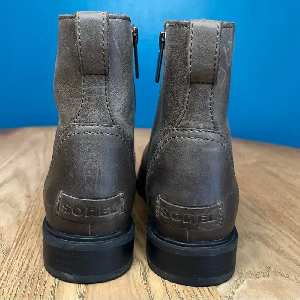 Sorel Emelie III Waterproof Back Zip Leather Chelsea Boots Rain Women’s Size 7